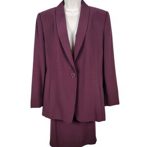 Womens SZ 16 Executive Collection Skirt Suit Plum Purple Officecore Professional
